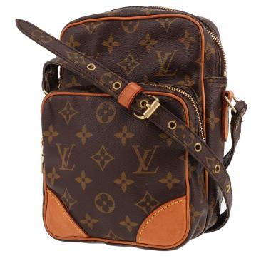 Sac bandoulière Louis Vuitton  Danube	 en toile monogram marron et cuir naturel