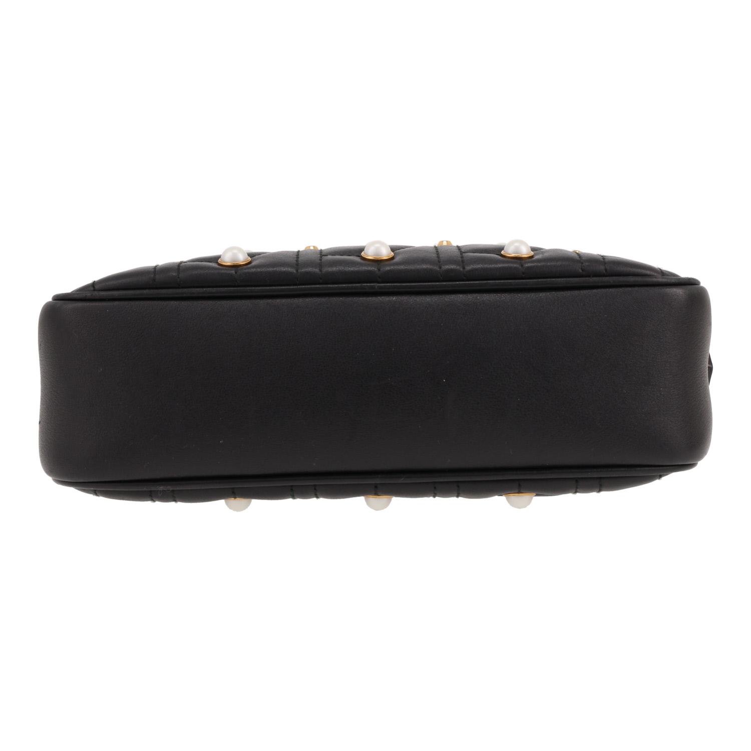 Bolso bandolera Gucci  GG Marmont Camera en cuero acolchado negro - Detail D1