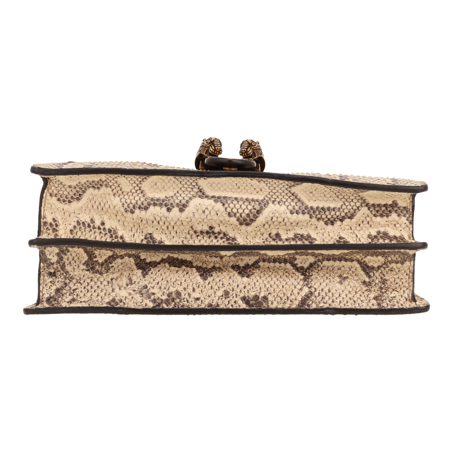 Gucci  Dionysus large model  bag worn on the shoulder or carried in the hand  in beige python  and bicolor canvas - Detail D1