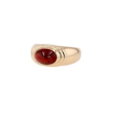 Bague années 90 Boucheron Jaipur en or jaune et grenat spessartite