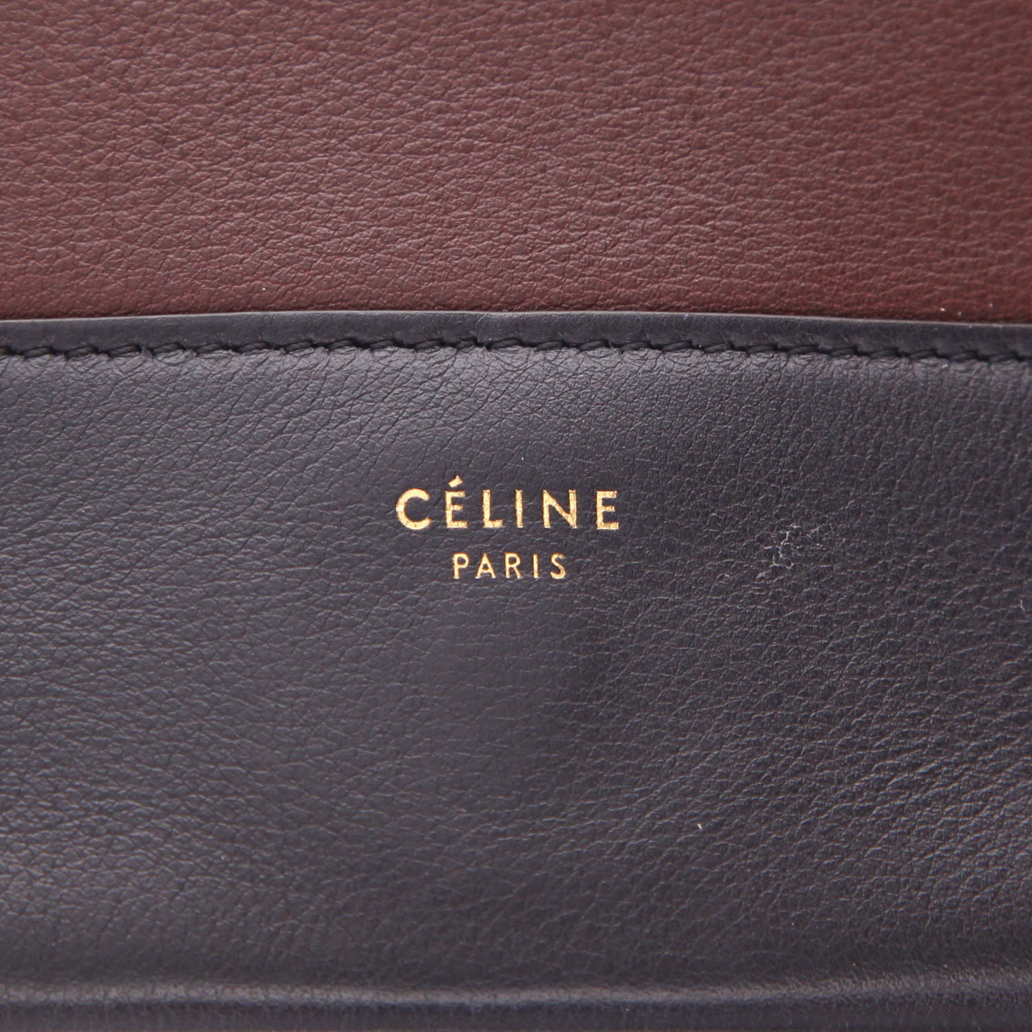 Borsa a tracolla Celine  Frame in pelle blu marino e bordeaux - Detail D2