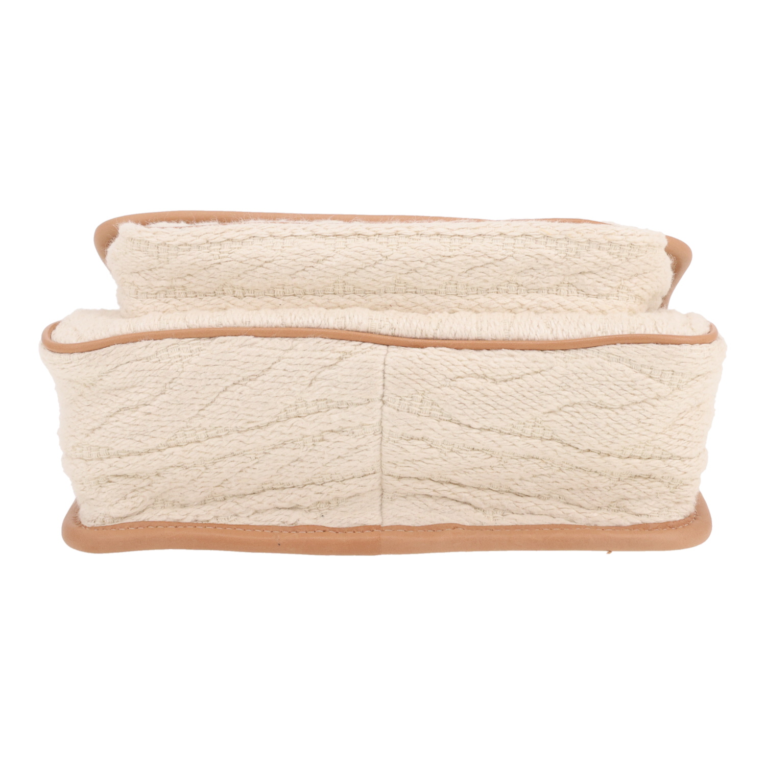 Saint Laurent  Niki medium model  shoulder bag  in beige woollen fabric  and brown leather - Detail D1