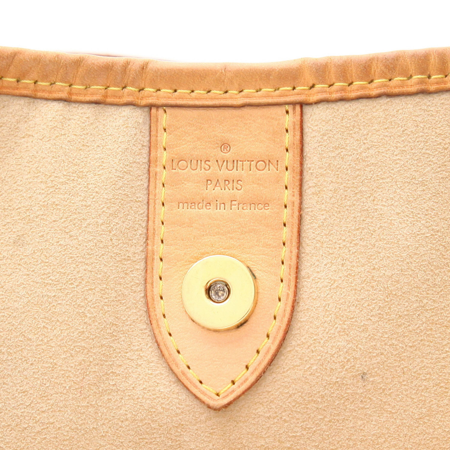 Bolso de mano Louis Vuitton  Galliera en lona Monogram marrón y cuero natural - Detail D2