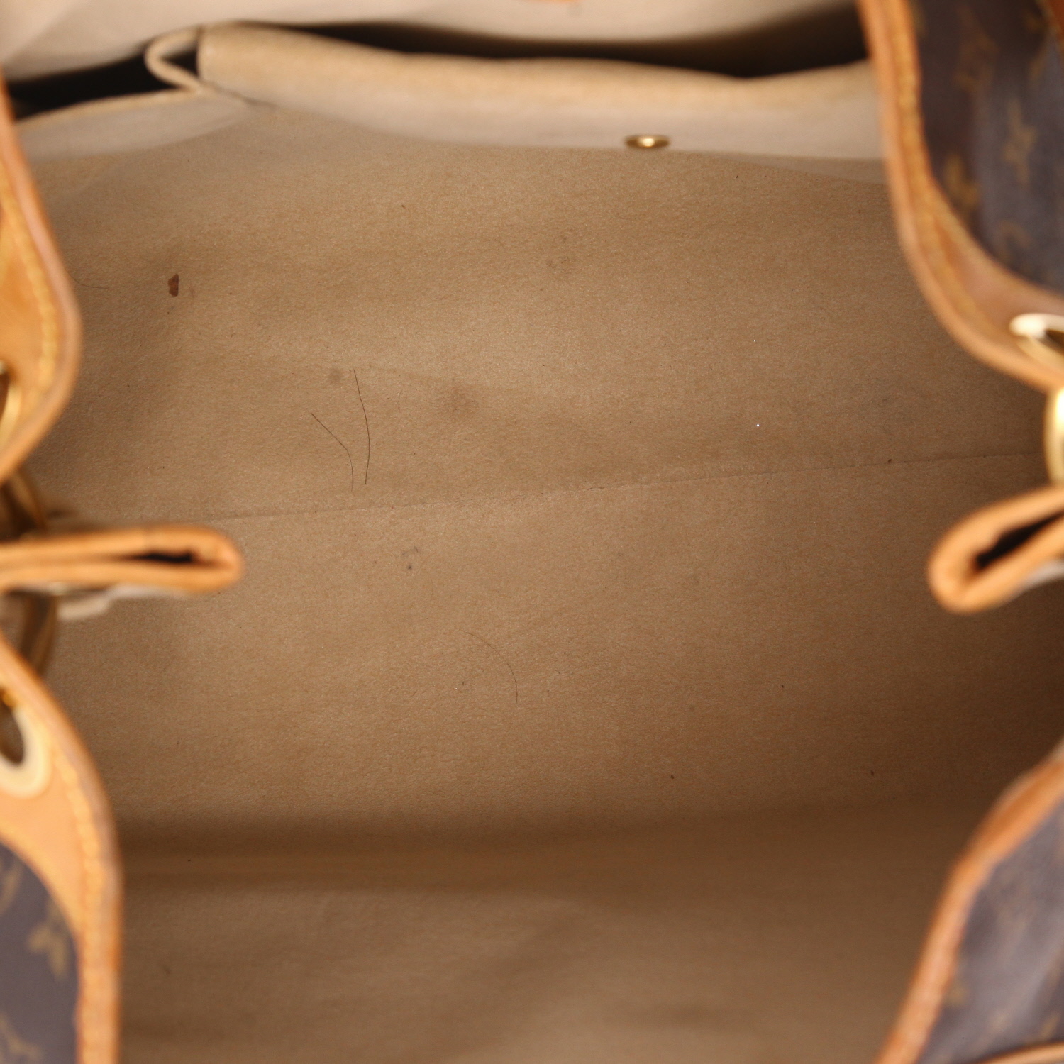 Louis Vuitton  Galliera handbag  in brown monogram canvas  and natural leather - Detail D3