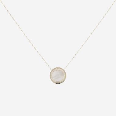 Collier Tiffany & Co Tiffany T en or jaune, diamants et nacre
