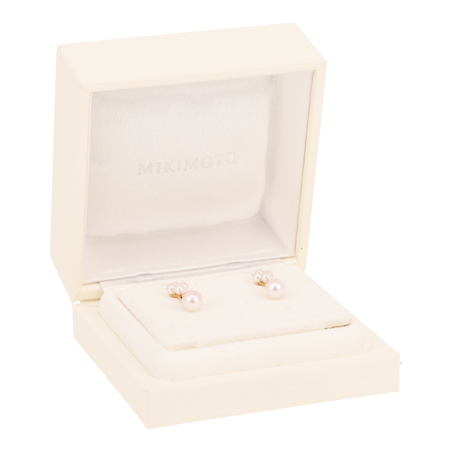 Pendientes Mikimoto  de oro amarillo, perlas cultivadas Akoya y diamantes - Detail D2