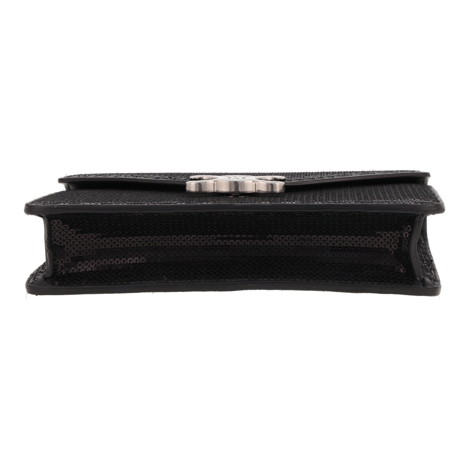 Sac bandoulière Celine  Margo en cuir noir et sequin noir - Detail D1