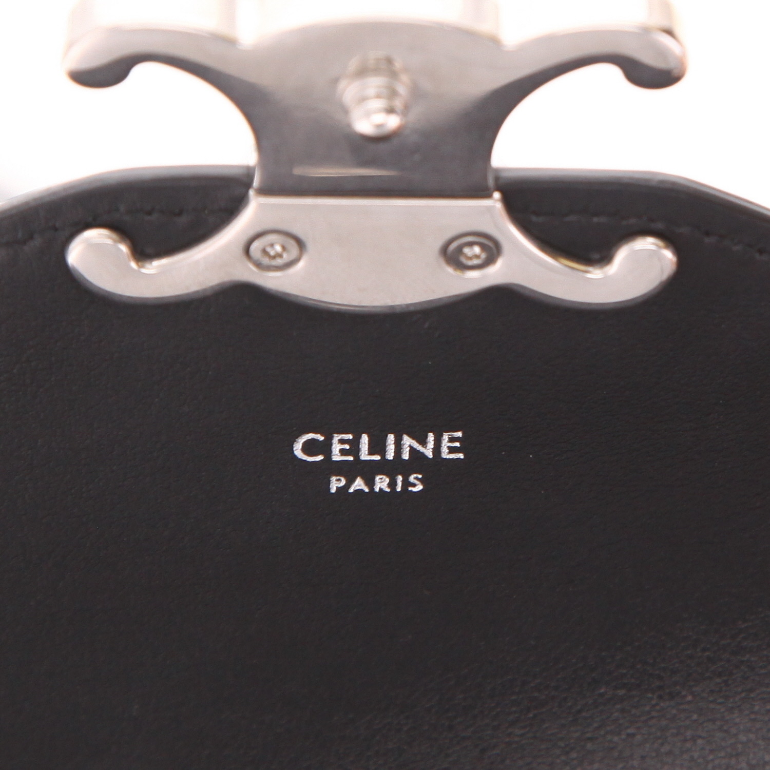 Borsa a tracolla Celine  Margo in pelle nera e paillettes nere - Detail D2