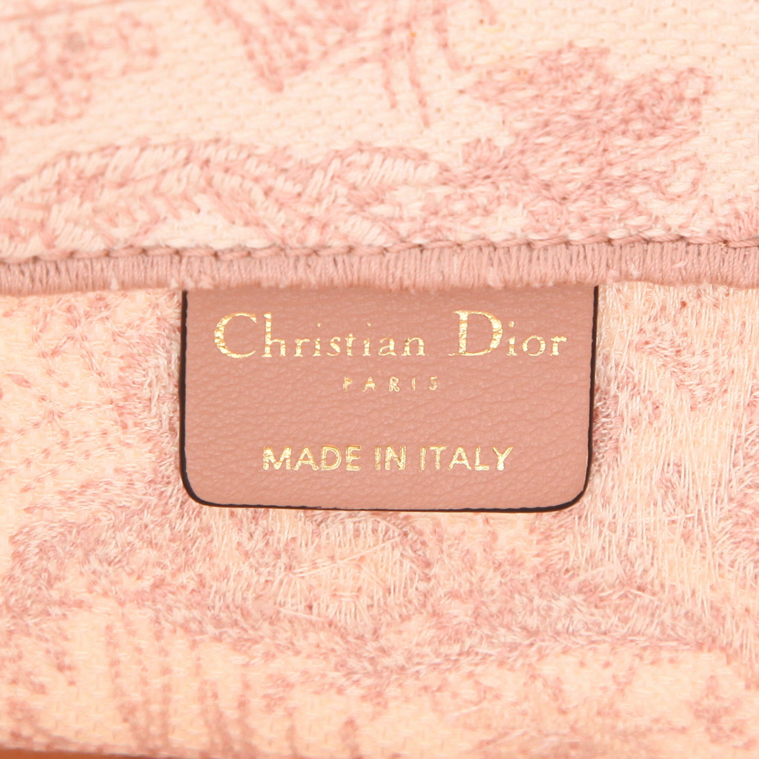 Sac cabas Dior  Book Tote moyen modèle  en toile rose - Detail D2