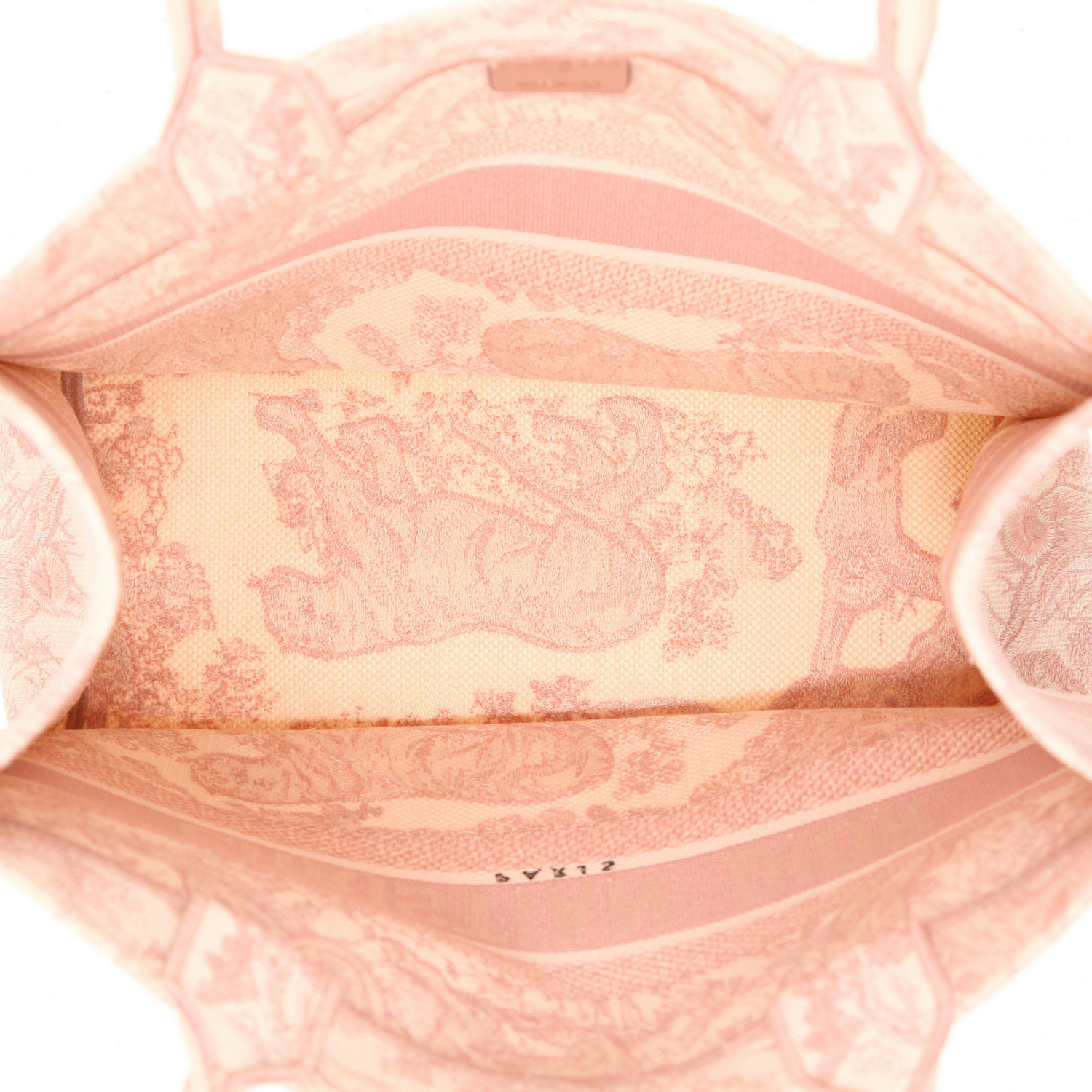 Bolso Cabás Dior  Book Tote modelo mediano  en lona rosa - Detail D3
