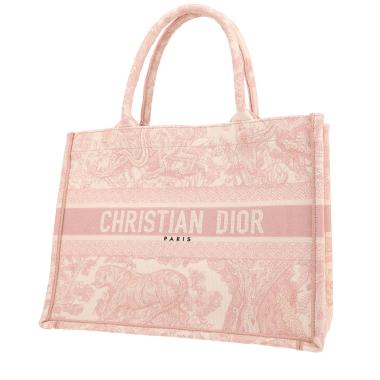 Bolso Cabás Dior  Book Tote modelo mediano  en lona rosa