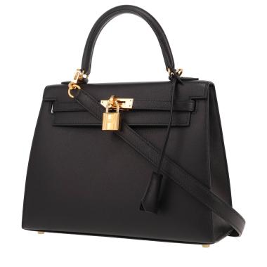 Hermès  Kelly 25 cm handbag  in black epsom leather
