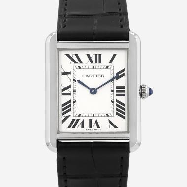 Montre Cartier Tank Solo grand modèle  en acier et acier Ref: Cartier - 3169  Vers 2010