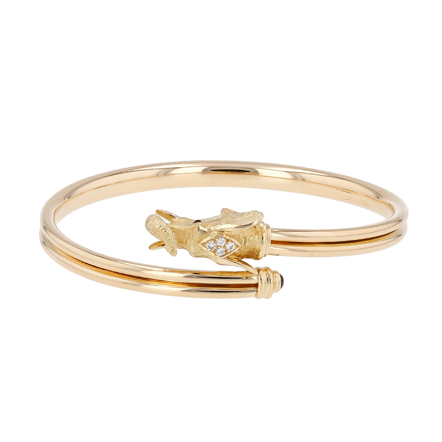 Vintage JP Bellin bracelet in yellow gold, diamonds and sapphire - Detail D1