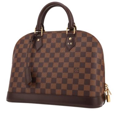 Bolso de mano Louis Vuitton  Alma modelo pequeño  en lona a cuadros ébano y cuero marrón