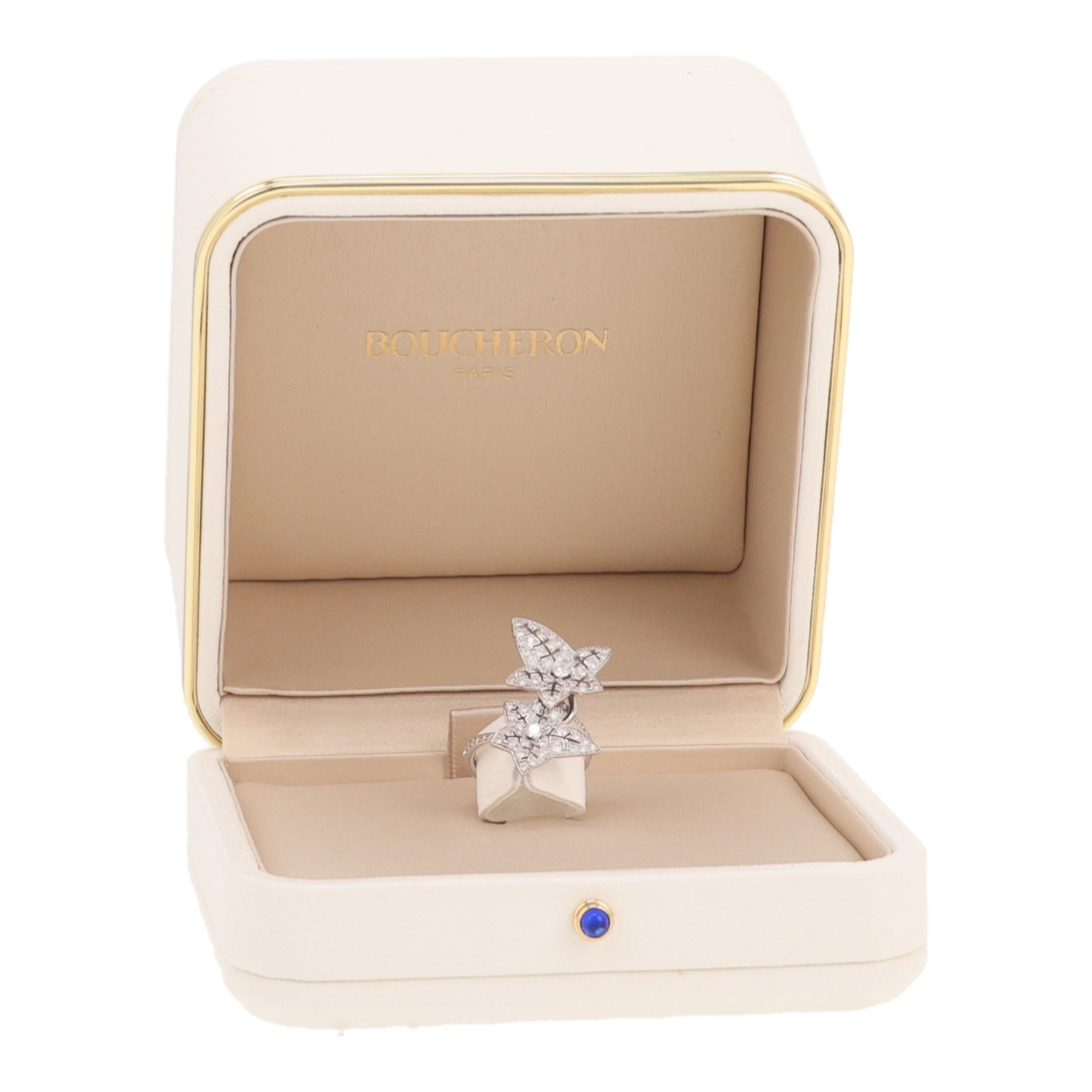 Boucheron Lierre de Paris small model ring in white gold and diamonds - Detail D2