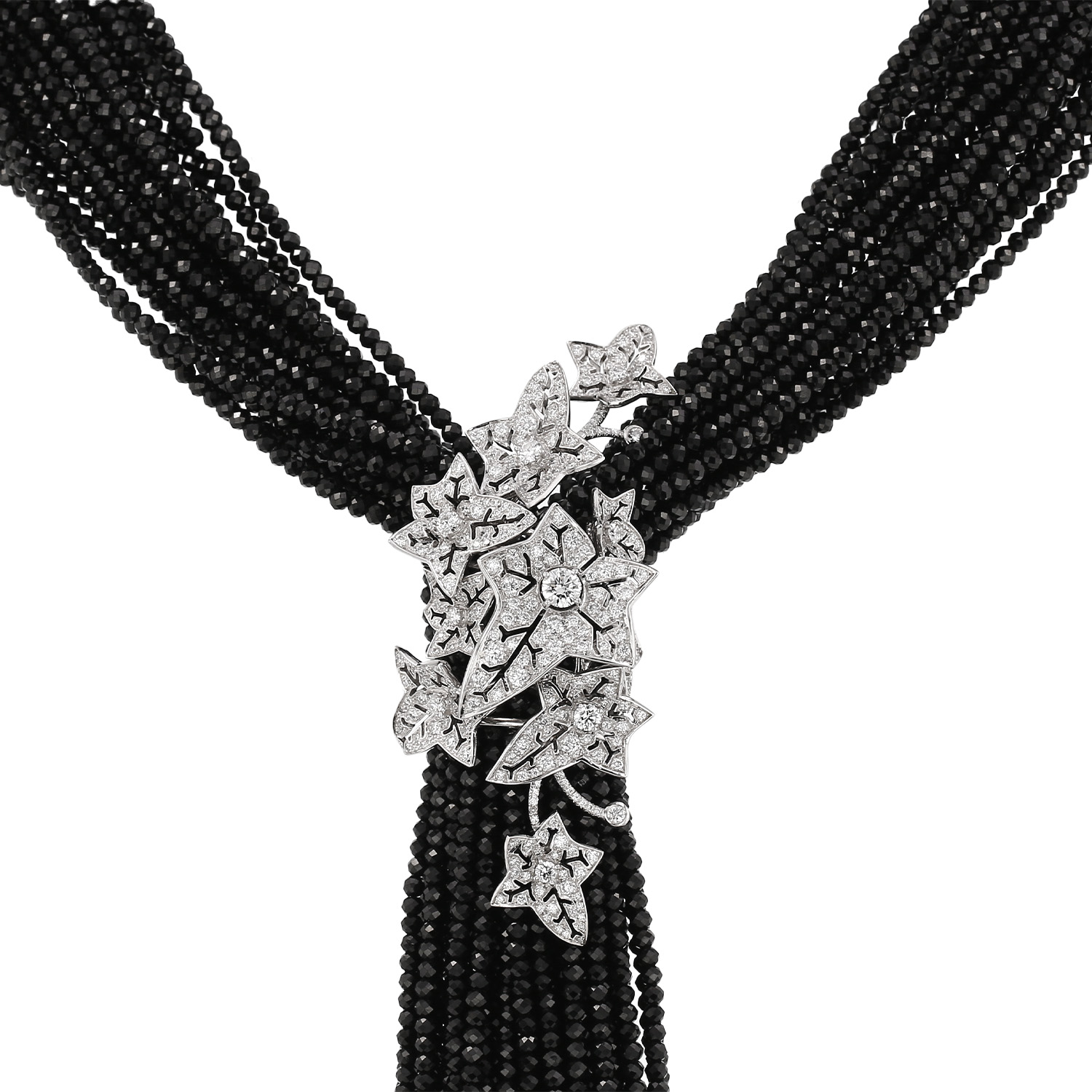 Boucheron Lierre de Paris necklace in white gold, diamonds and spinel - Detail D1