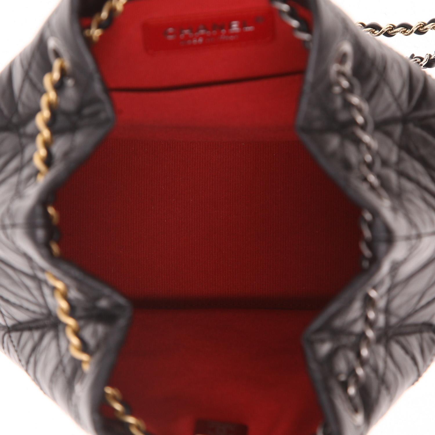 Chanel  Gabrielle  backpack  in black quilted leather - Detail D3