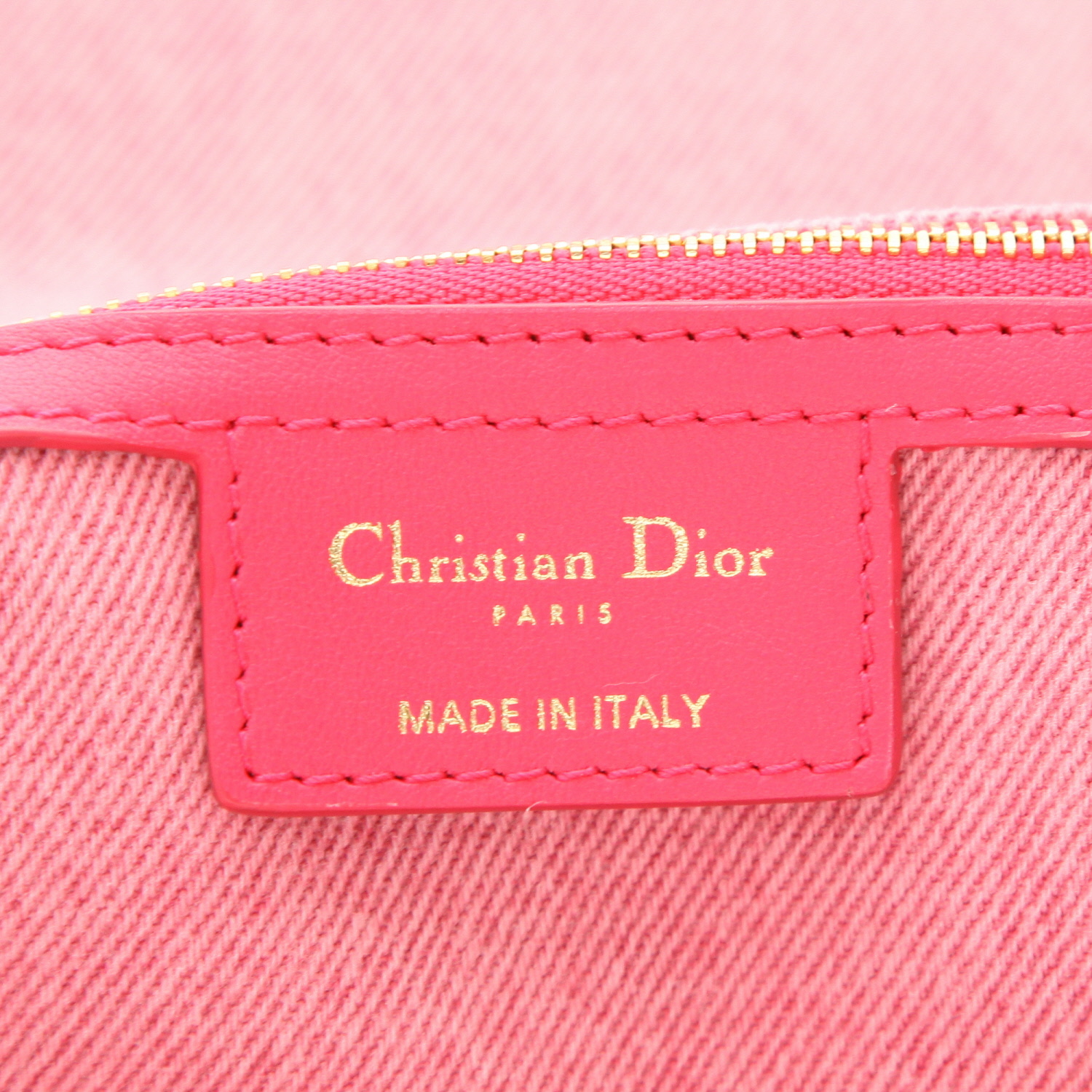 Borsa Dior  Caro in tela denim rosa - Detail D2