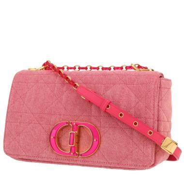 Dior  Caro handbag  in pink denim canvas