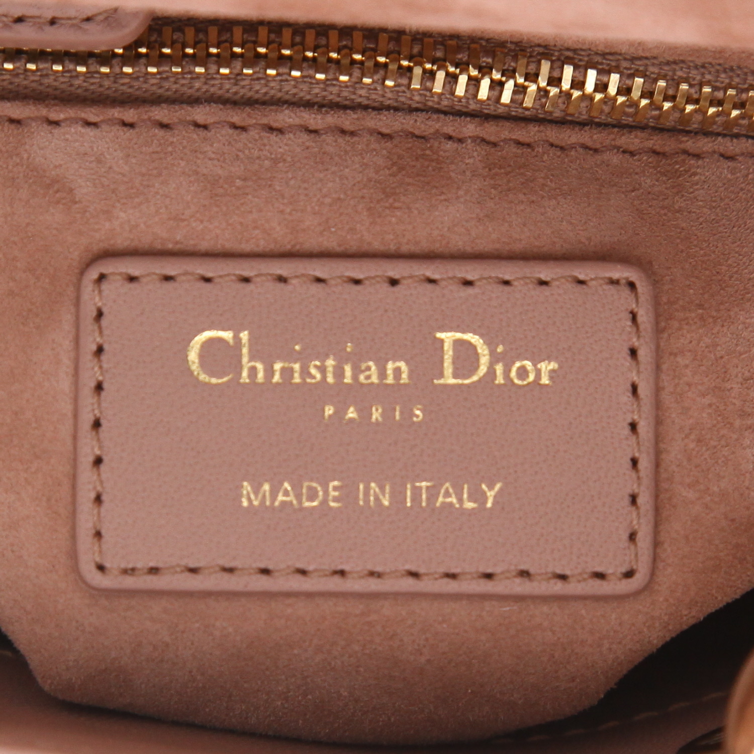 Sac à main Dior  Mini Lady Dior en cuir cannage rose - Detail D2