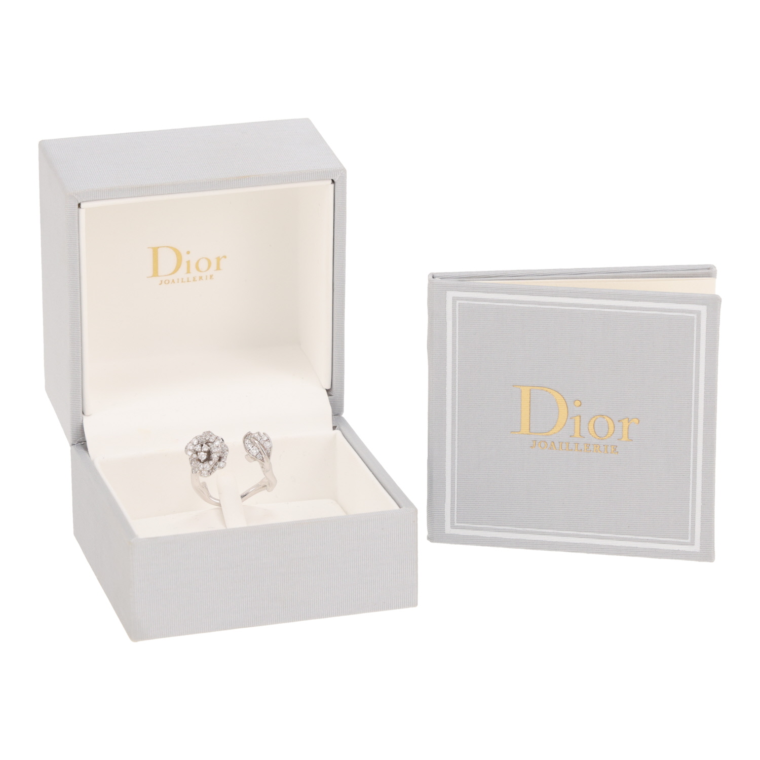 Bague ouverte Dior Rose Dior Bagatelle en or blanc et diamants - Detail D2