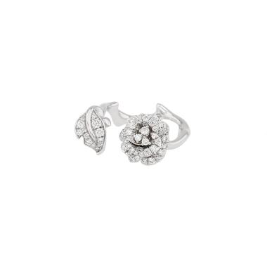 Sortija abierta Dior Rose Dior Bagatelle de oro blanco y diamantes