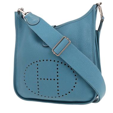 Borsa a tracolla Hermès  Evelyne 29 cm in pelle togo blu
