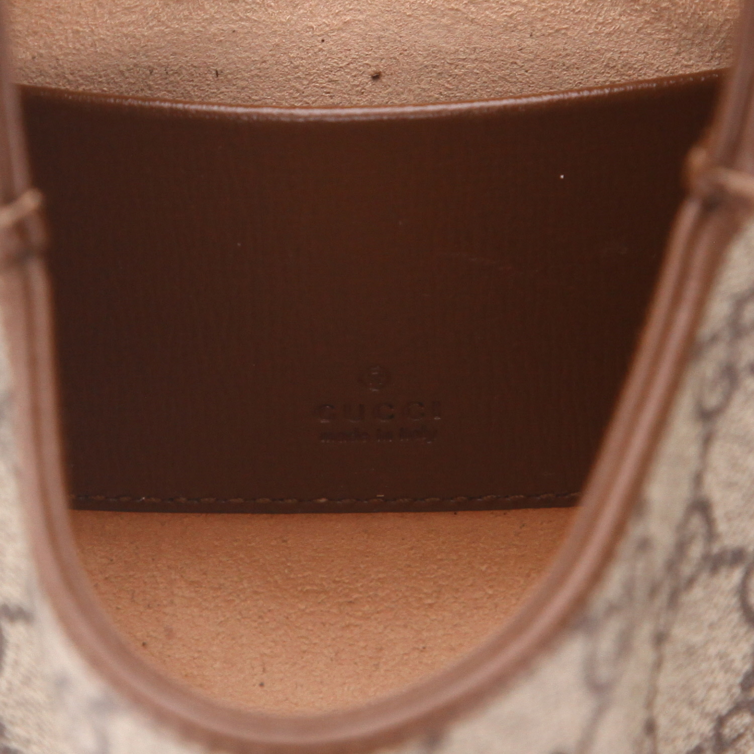 Borsa a tracolla Gucci  Jackie mini  in tela Supreme GG beige e pelle marrone - Detail D2