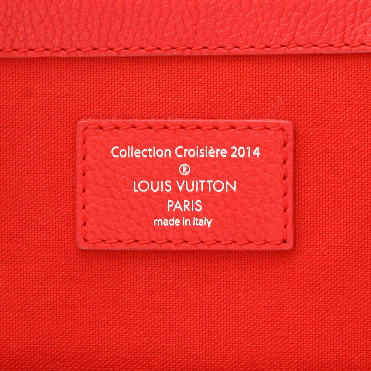 Sac à main Louis Vuitton Croisière en cuir rouge - Detail D2