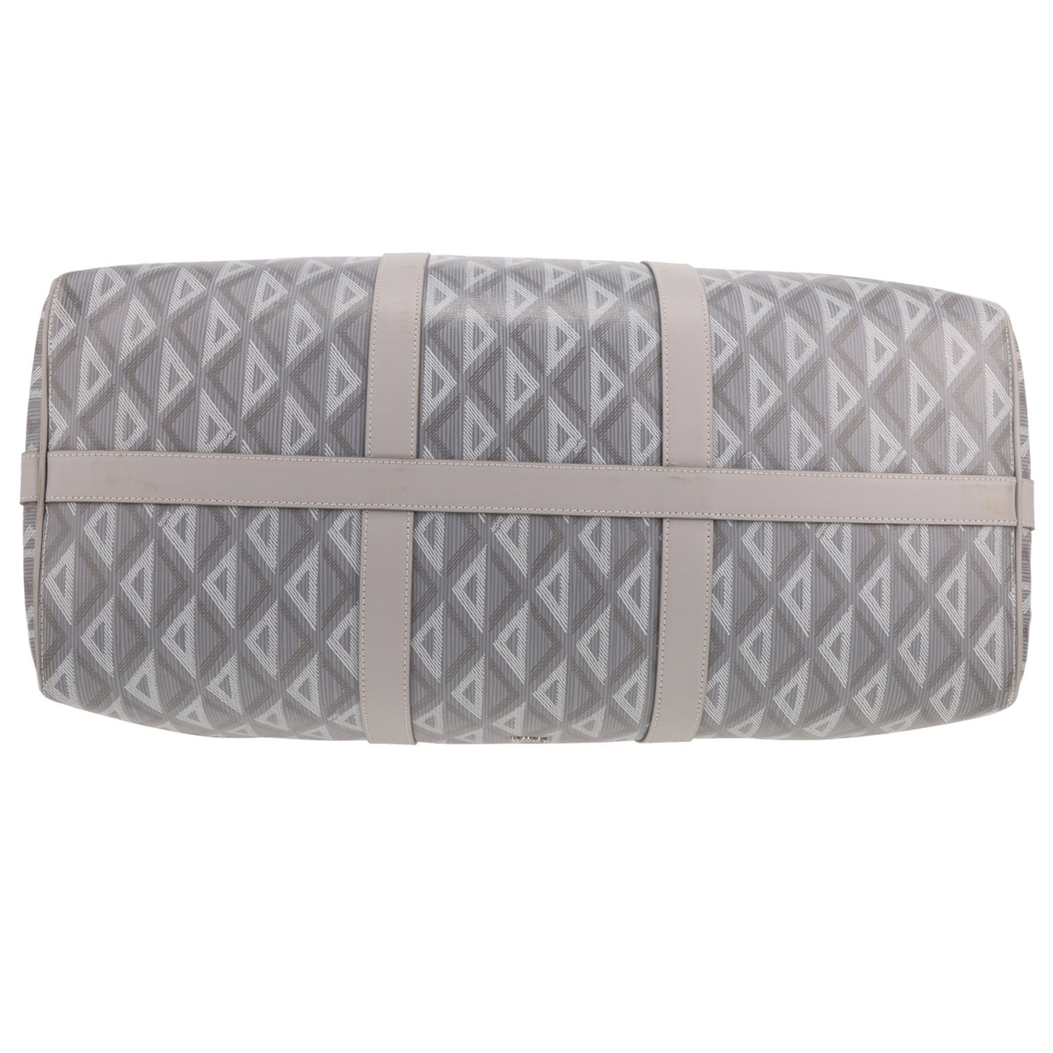 Sac de voyage Dior  Lingot 50 en toile grise et cuir gris - Detail D1