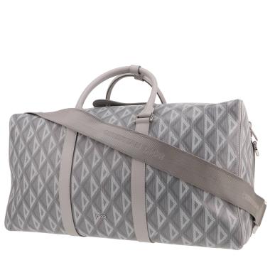 Sac de voyage Dior  Lingot 50 en toile grise et cuir gris