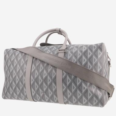 Sac de voyage Dior  Lingot 50 en toile grise et cuir gris