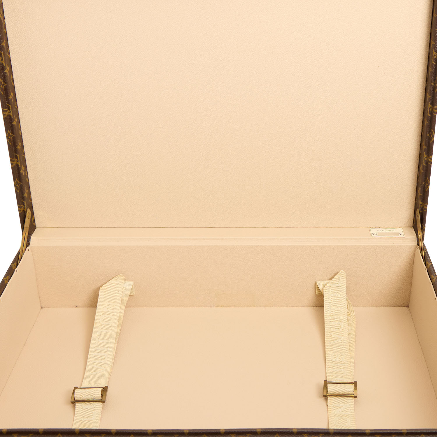 Louis Vuitton  Bisten suitcase  in brown monogram canvas  and natural leather - Detail D3