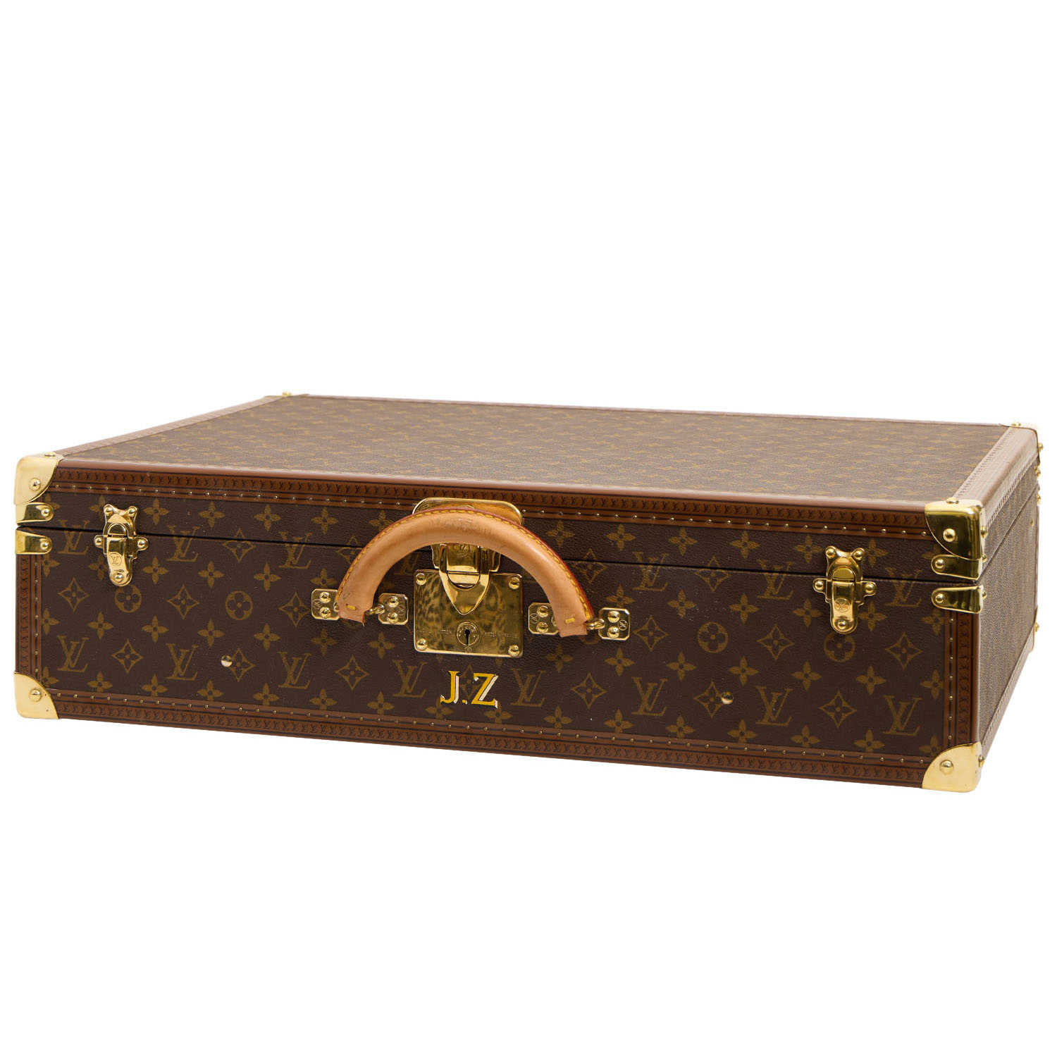 Maleta Louis Vuitton  Bisten en lona Monogram marrón y cuero natural - Detail D4