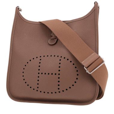 Sac bandoulière Hermès  Evelyne en cuir togo étoupe