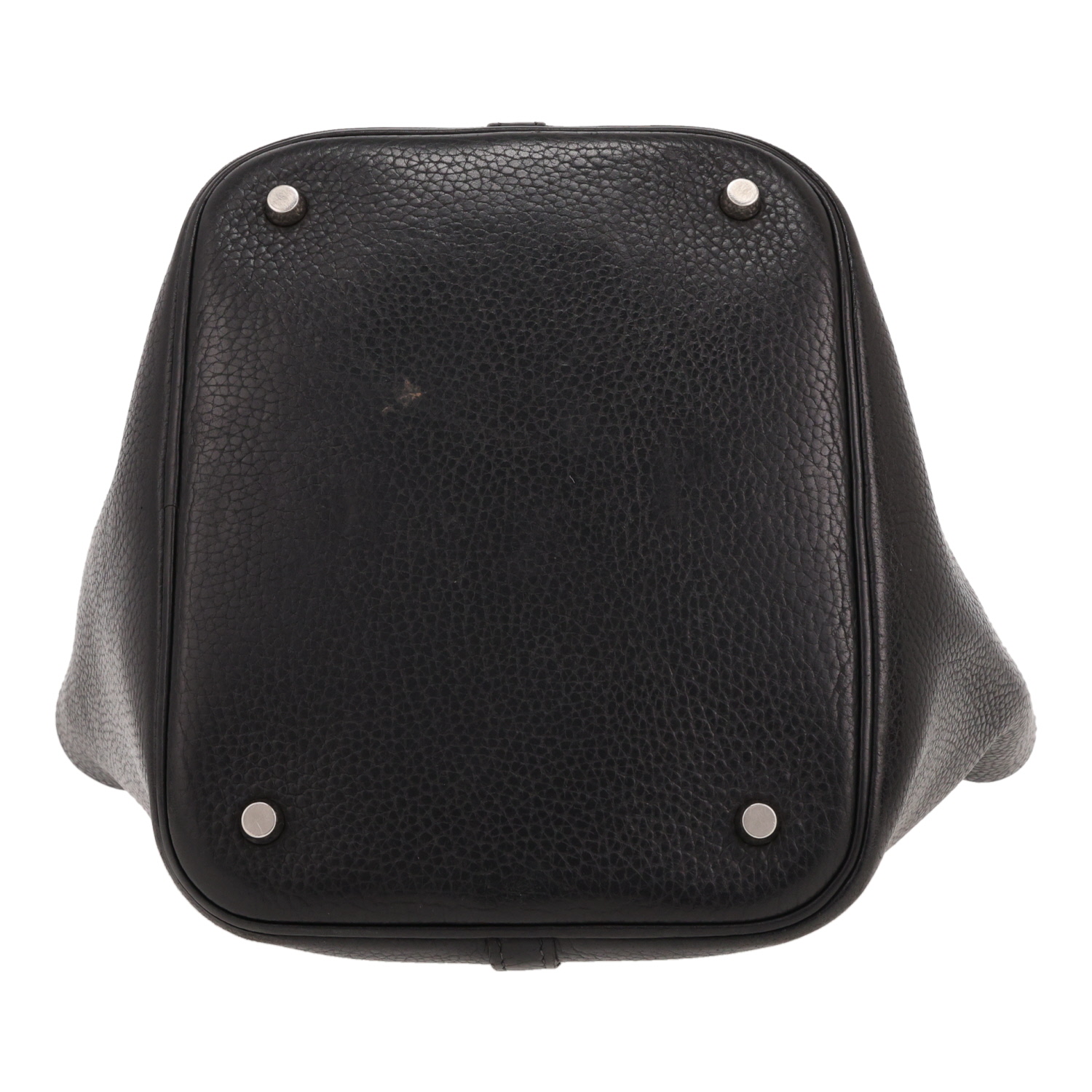 Bolso de mano Hermès  Picotin 22 cm en cuero granulado negro - Detail D1