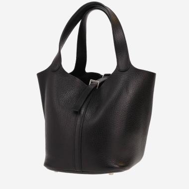 Sac à main Hermès  Picotin 22 cm en cuir grainé noir