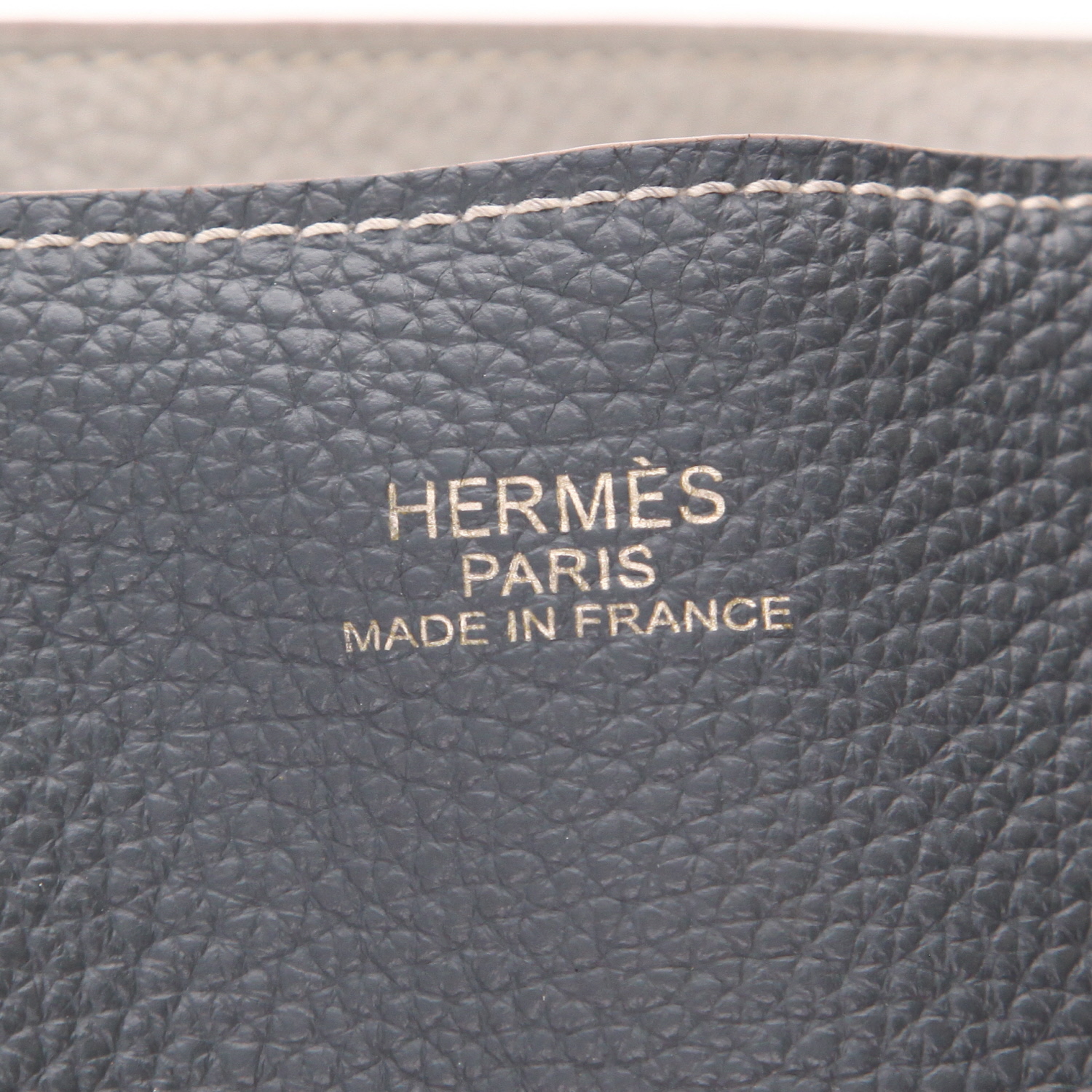 Hermès  Double Sens shopping bag  in Bleu Orage and Bleu Glacier togo leather - Detail D2