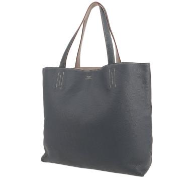 Sac cabas Hermès  Double Sens en cuir togo Bleu Orage et Bleu Glacier