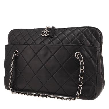 Bolso Cabás Chanel  Vintage en cuero acolchado negro
