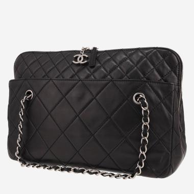 Chanel  Vintage shopping bag  in black quilted leather