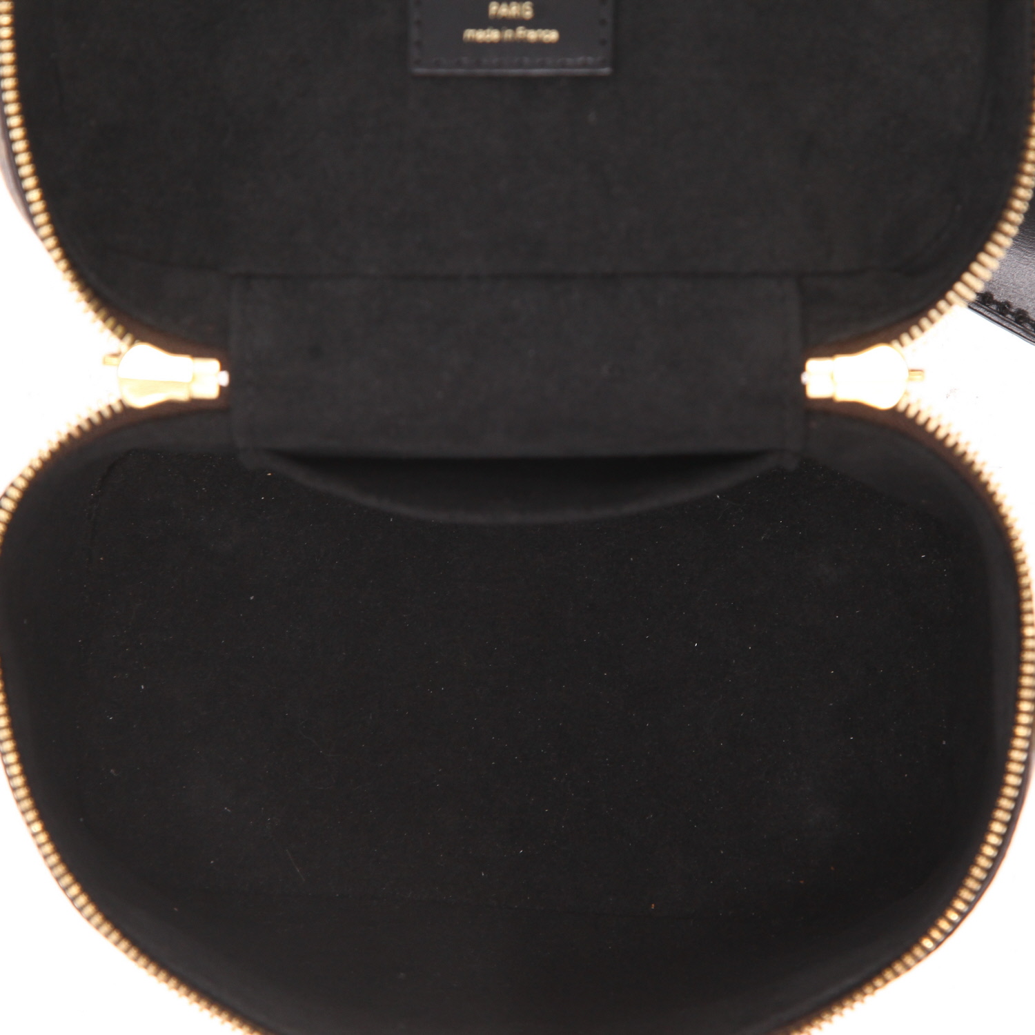Bolso bandolera Louis Vuitton  Vanity modelo pequeño  en lona Monogram marrón y cuero negro - Detail D3
