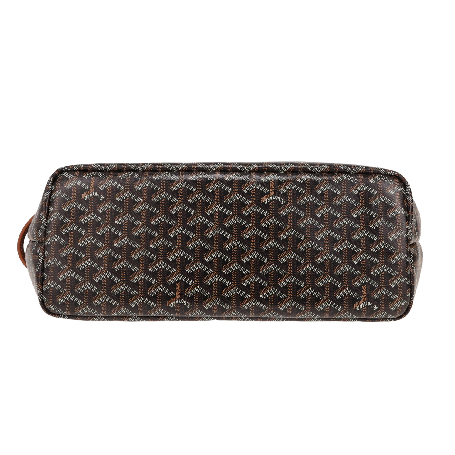 Bolso Cabás Goyard  Chien Gris en tela Goyardine negra y cuero marrón - Detail D1