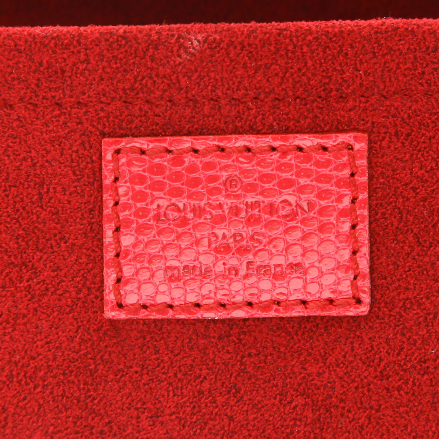 Borsa Louis Vuitton  Editions Limitées in tela monogram marrone e lucertola rossa - Detail D2