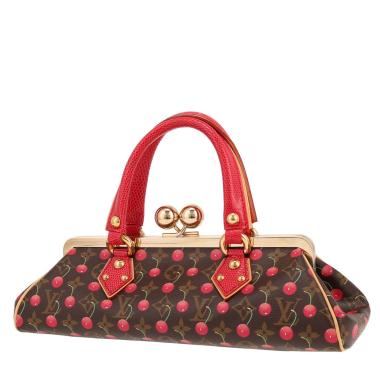 Borsa Louis Vuitton  Editions Limitées in tela monogram marrone e lucertola rossa