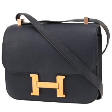 Bolso de mano Hermès  Constance en cuero epsom azul marino