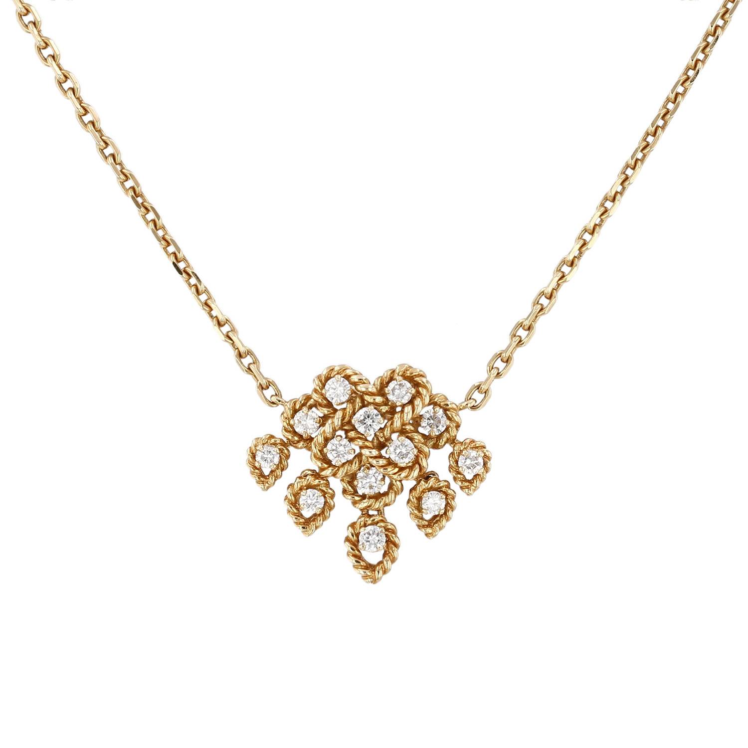 Collier années 1970 Boucheron en or jaune et diamants