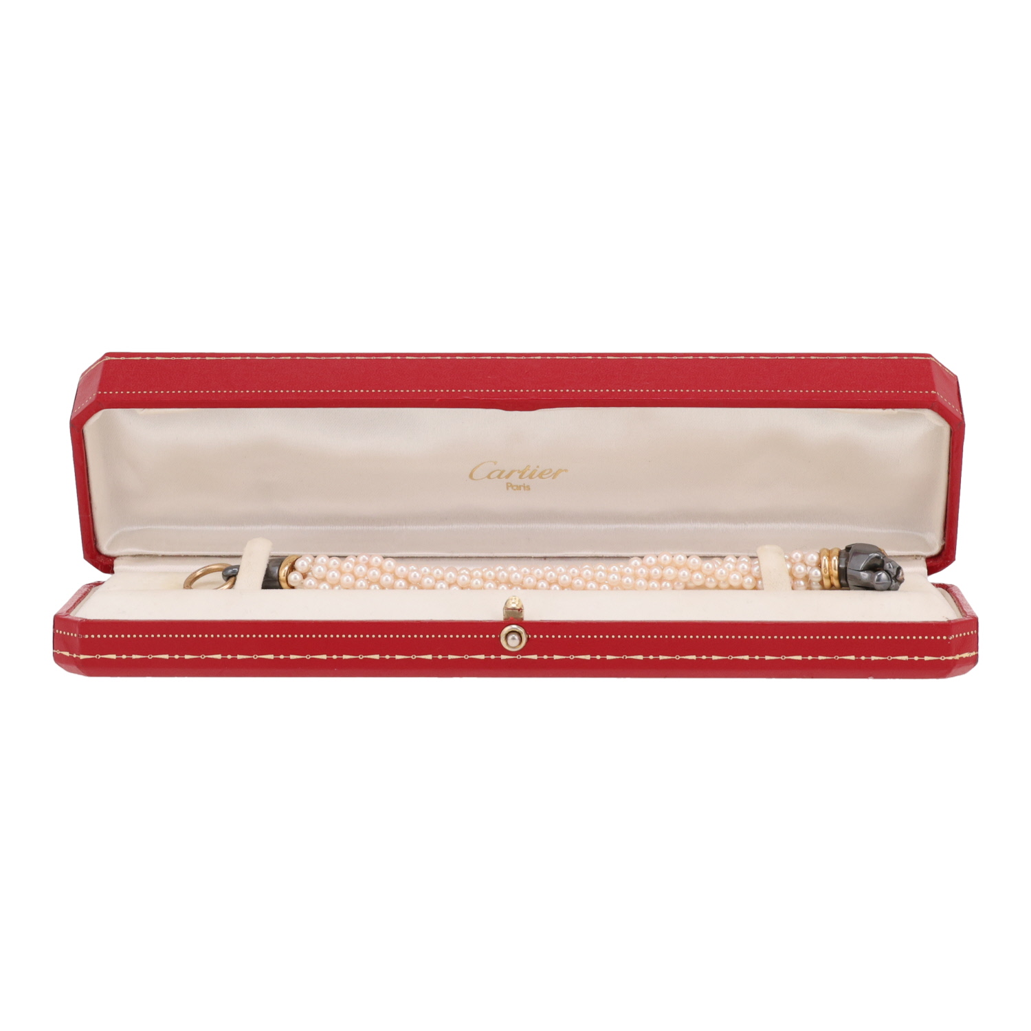 Bracciale Cartier Panthère in oro giallo, argento e perle coltivate