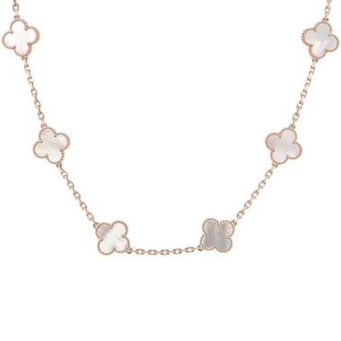 Collar Van Cleef & Arpels Vintage Alhambra de oro rosa y nácar blanco